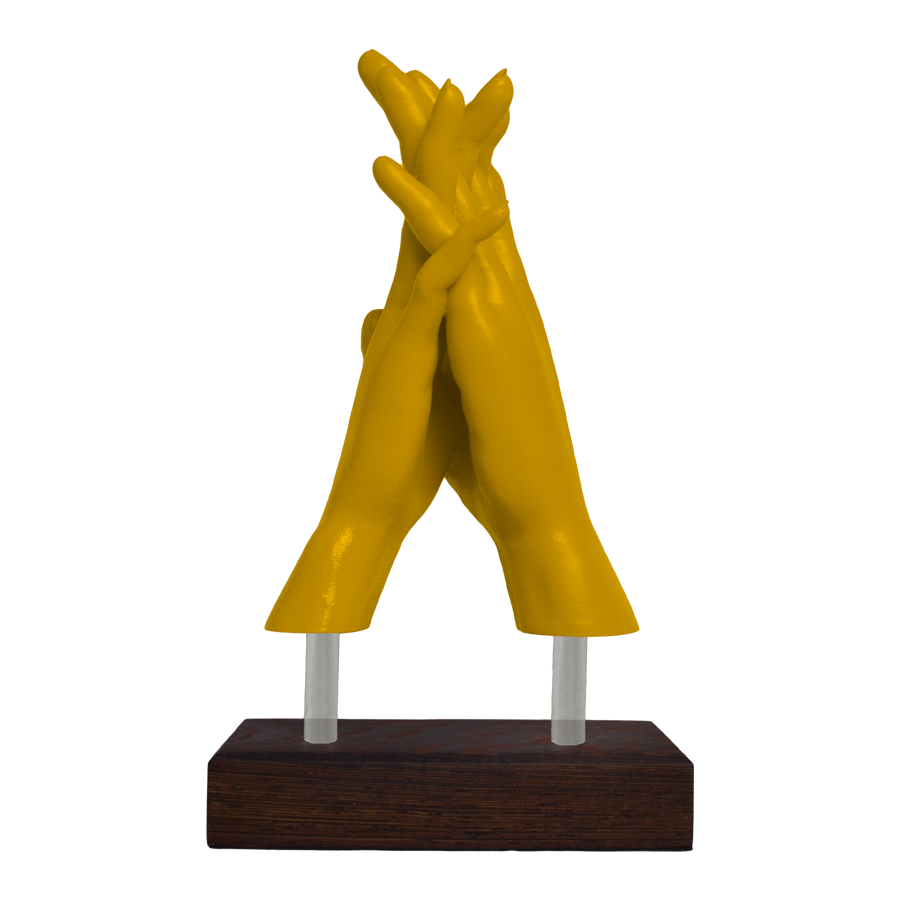 "Lovers' Embrace" Sculpture (Yellow)