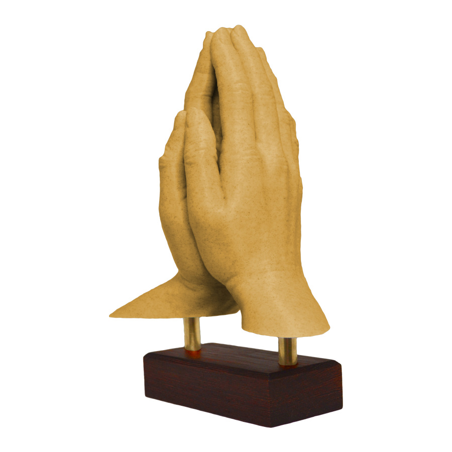 "Hands of Prayer" Sculpture (Yellow)