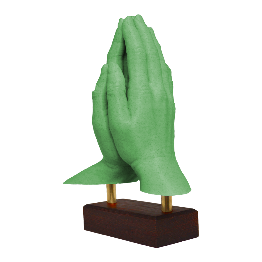 "Hands of Prayer" Sculpture (Green)