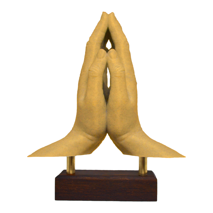 "Hands of Prayer" Sculpture (Yellow)