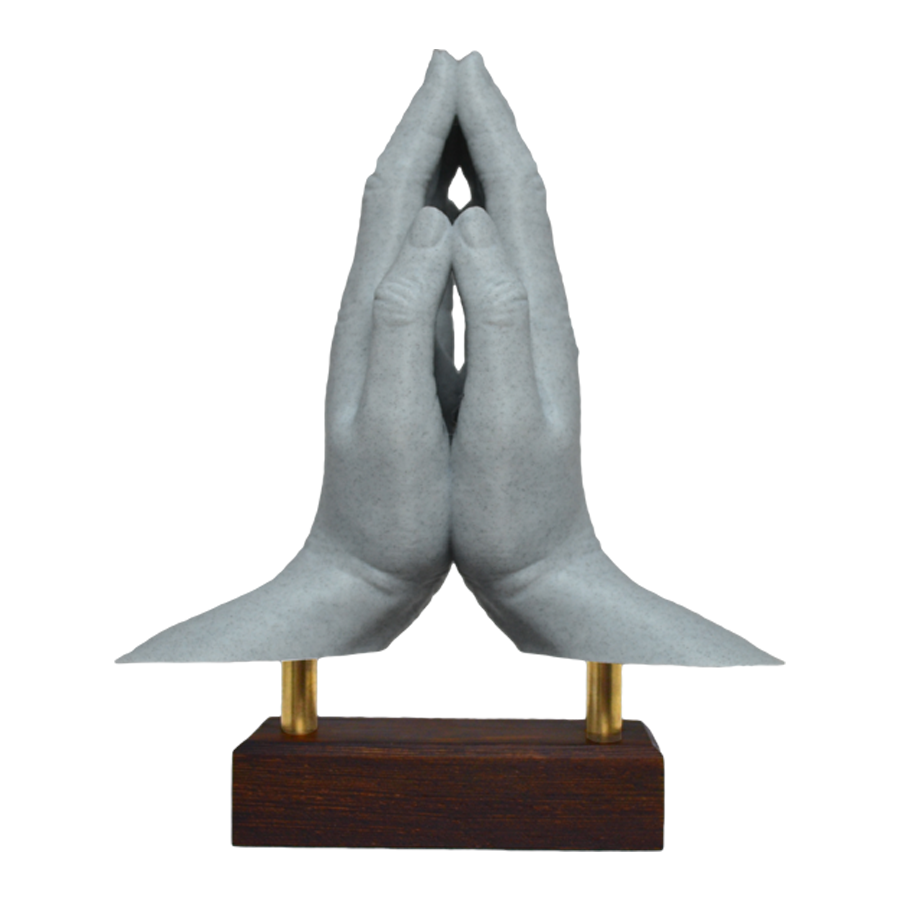 "Hands of Prayer" Sculpture (Marble)