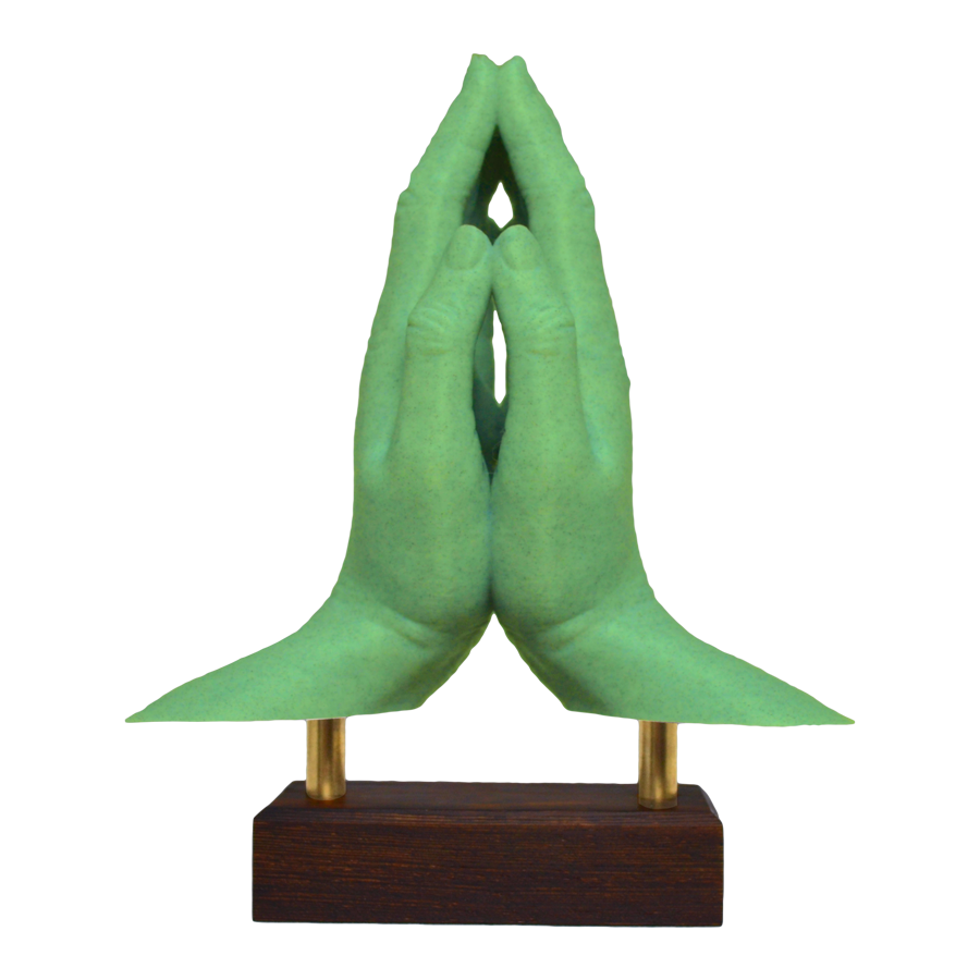 "Hands of Prayer" Sculpture (Green)