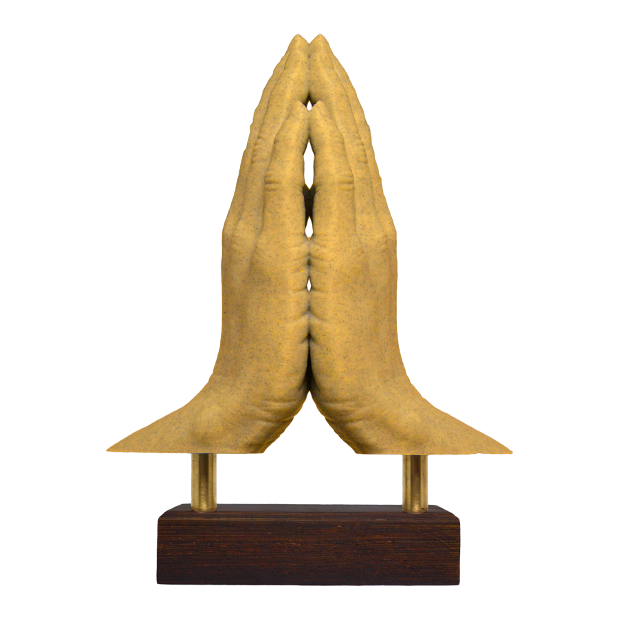 "Hands of Prayer" Sculpture (Yellow)