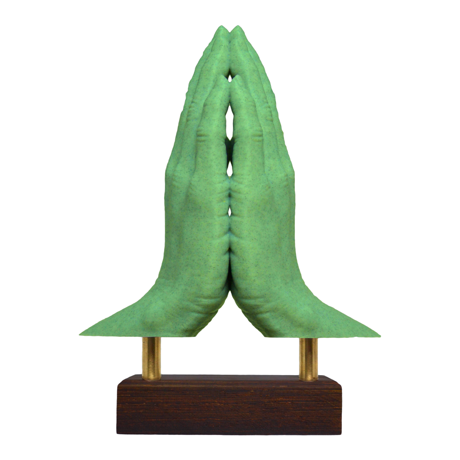 "Hands of Prayer" Sculpture (Green)