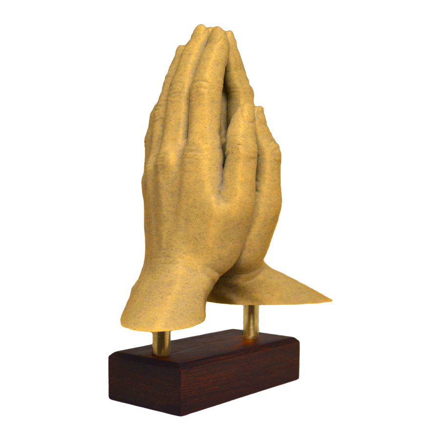 "Hands of Prayer" Sculpture (Yellow)