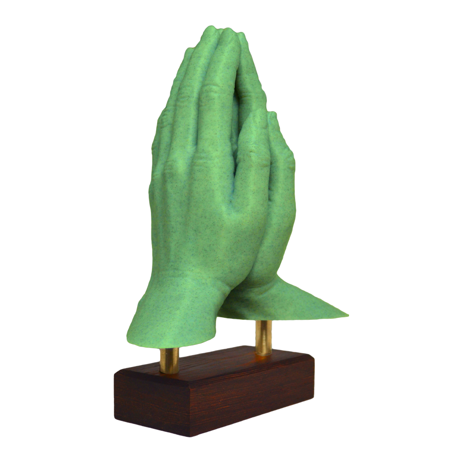 "Hands of Prayer" Sculpture (Green)