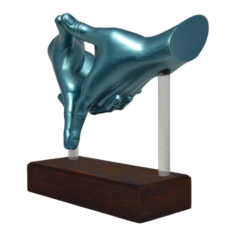 "Mudra of Insight" Sculpture (Cyan)