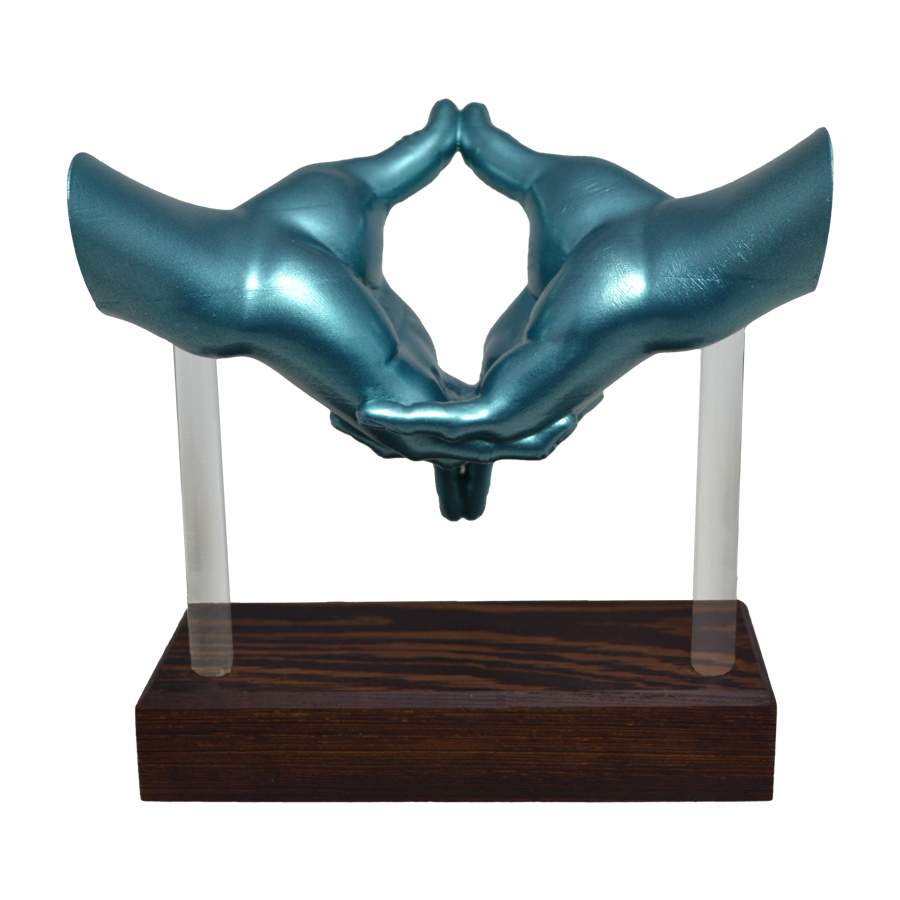 "Mudra of Insight" Sculpture (Cyan)