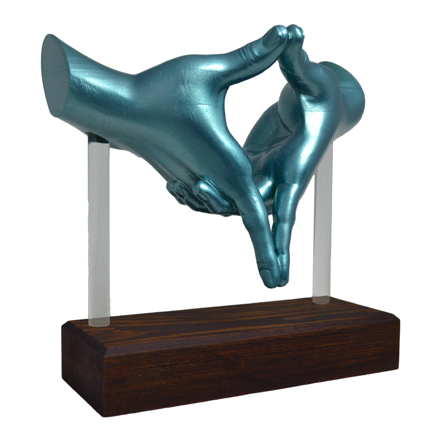 "Mudra of Insight" Sculpture (Cyan)