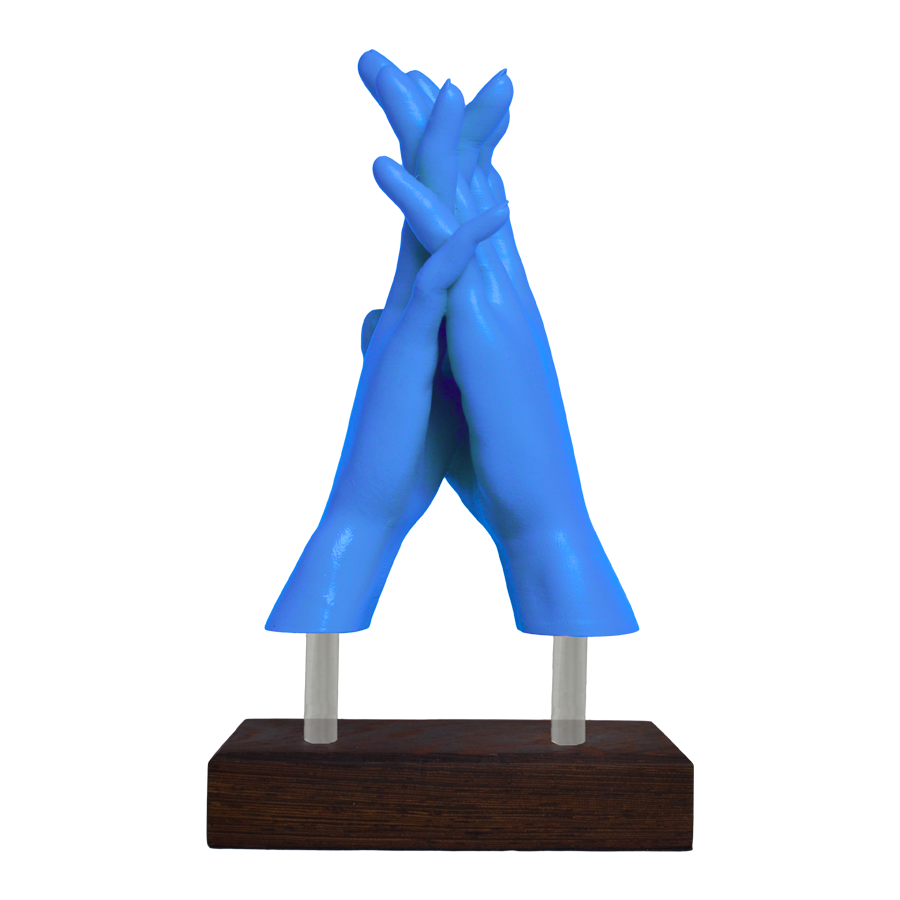 "Lovers' Embrace" Sculpture (Blue)